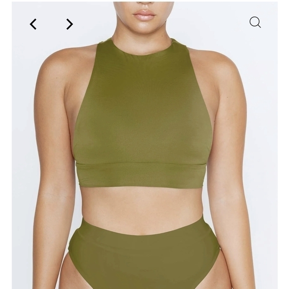 Momma Loves You Momma Label Maya Racer Moss Swim Top - Picture 1 of 6